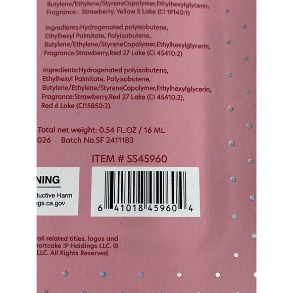 4 Pk Celavi Strawberry Shortcake Scented Tinted Lip Oils Crush On You Valentines - Picture 13 of 14